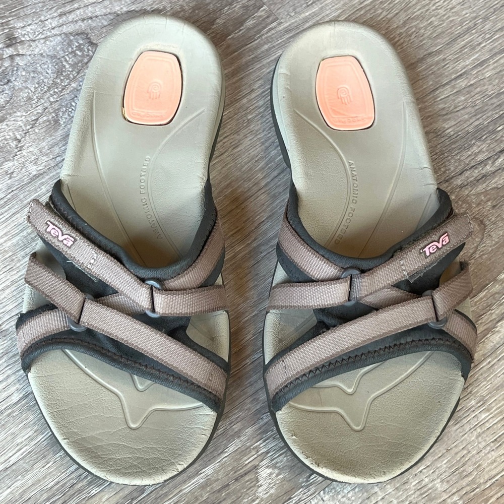 Teva Tirra Slide Sport Sandals Tan Pink‎ Womens 6.5 UK 4.5 EU 37.5